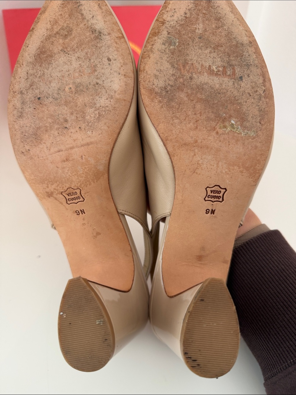 Vaneli 9Narrow Beige Pointed-Toe Slingback Pumps - Picture 6 of 6